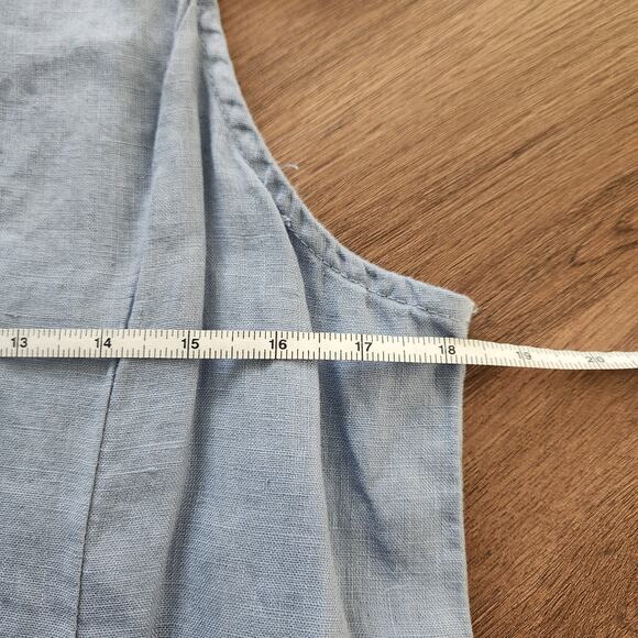 Terzo Millennio Linen Dress M Blue Cottage Minimalist Beach Cottagecore‎ Pastel - Picture 6 of 7